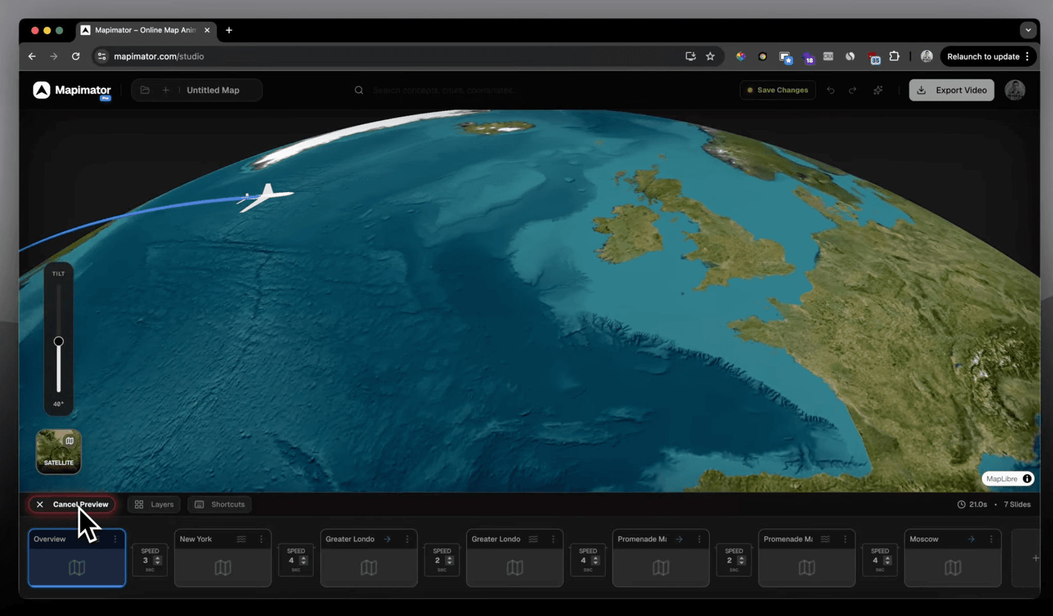 Mapimator — online map animation tool